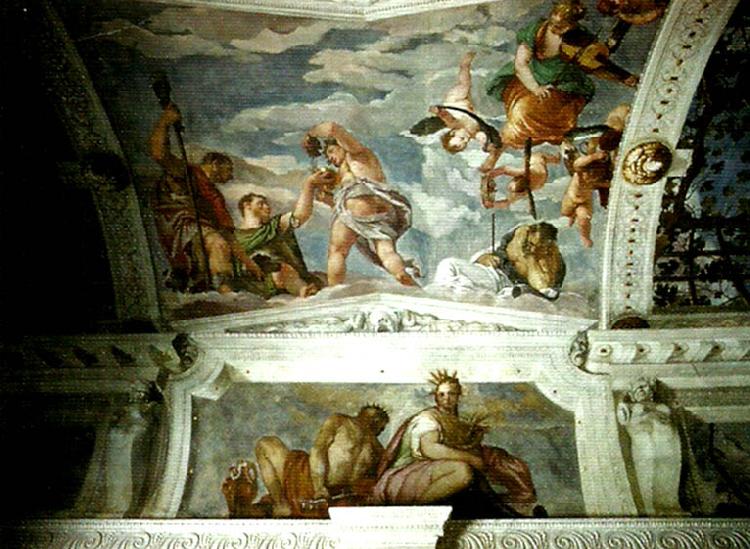 Paolo  Veronese ceiling of the stanza di bacco oil painting image